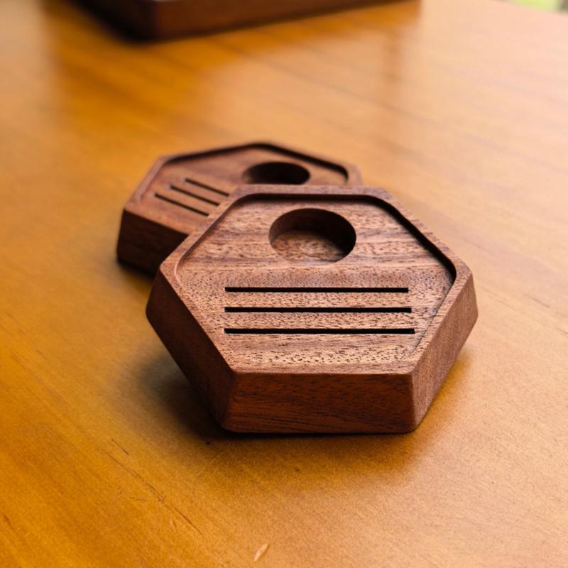 Coffee Equipment Rack - Supporto Universale in Legno Esagonale Multifunzionale