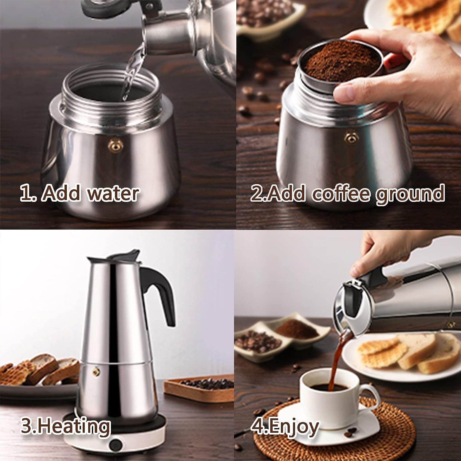4/6/9 tazze Moka Pot Caffe Mac - Coffee Vending Equipment recensione e prezzo